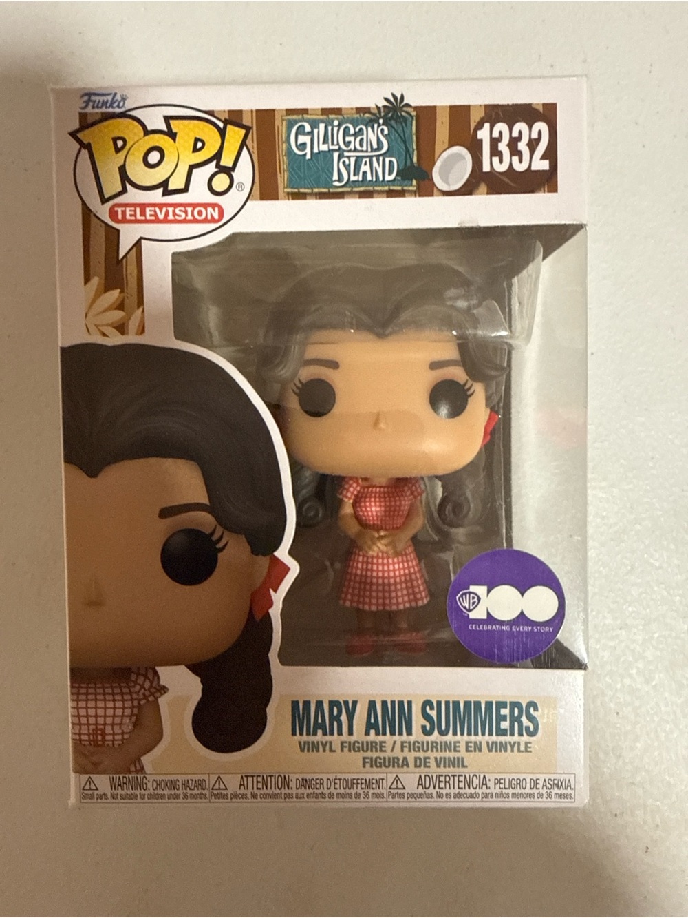 Funko Pop! Gilligan's Island Box Art with Red, Brown, Blue, White Accents